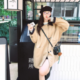 2025秋季简约松弛卡其色风衣外套女韩系复古撞色宽松显瘦气质大衣，女装风衣，2B186