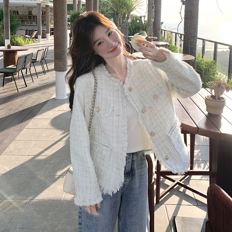 春新款主推金丝拉毛小香风外套8062p145k208,女装短外套,2B186