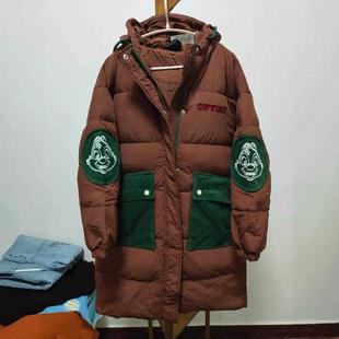 羽绒服保暖休闲学生休闲鸭绒外套女装 美特斯邦威女冬季 连帽中长款