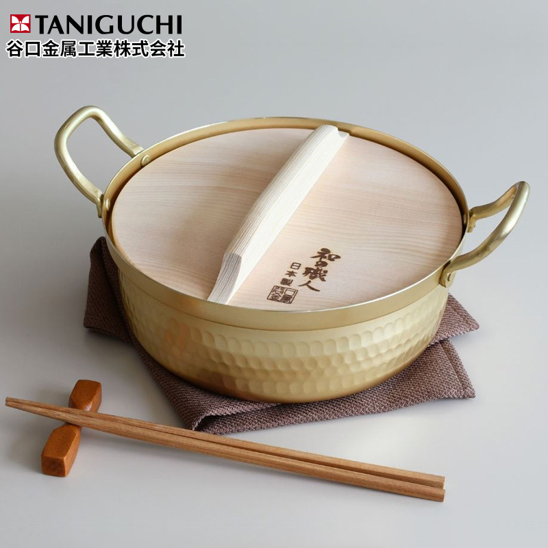 日本进口谷口金属品牌带盖铝锅