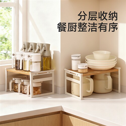 FaSoLa厨房微波炉置物架家用烤箱支架桌面台面收纳架子厨用置物架