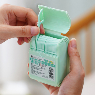 牙线超细成人双线牙线棒家用薄荷便携收纳盒牙签棒 日本SP分格盒装