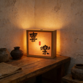 16周年店庆款 菊妈家书法文创小夜灯书房相框画摆件卧室喜乐台灯