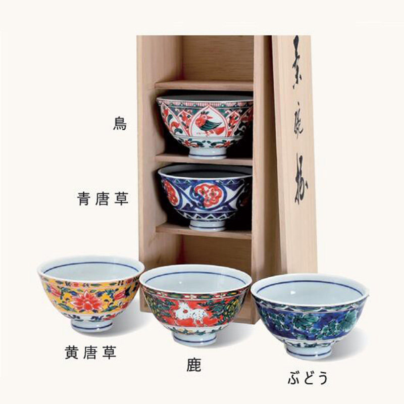 日本美浓烧瓷器《吟游诗人》形象饭碗5件套11.5CM直径）