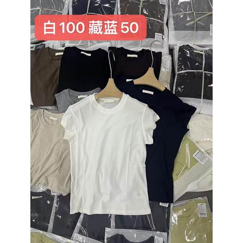 runxi38832025夏季新款韩国莱赛尔圆领短袖T恤女上衣女潮