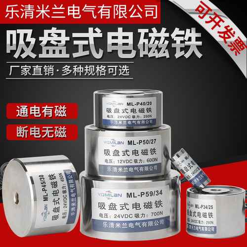 直流交流电磁铁吸盘式圆型P20/15 P10/10P100/40P12/12P08/20