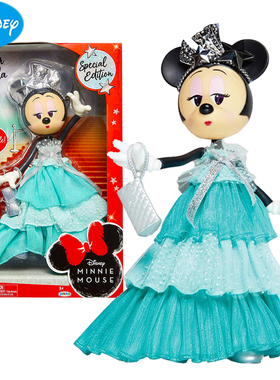 上海现货迪士尼米妮经典可换装款人偶绿色连衣裙娃娃公仔