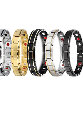 temu可拆卸磁石手链欧美时尚男女士情侣磁性手链可调节手表链