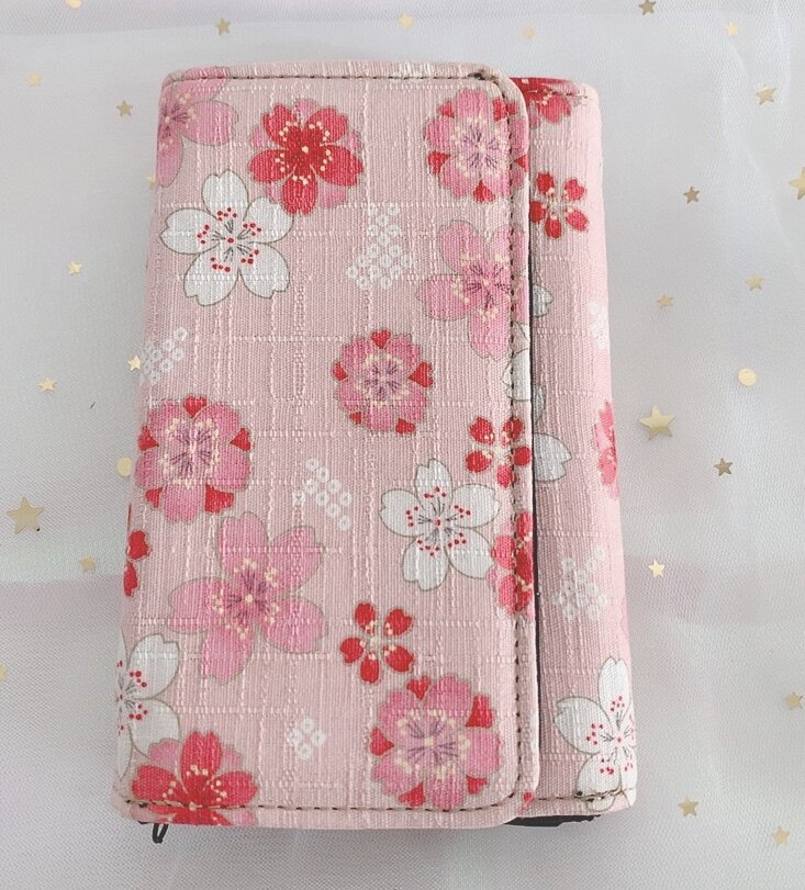 日本日式和风 花朵 樱花 粉色清新 布艺短款女士钱包卡包 礼物