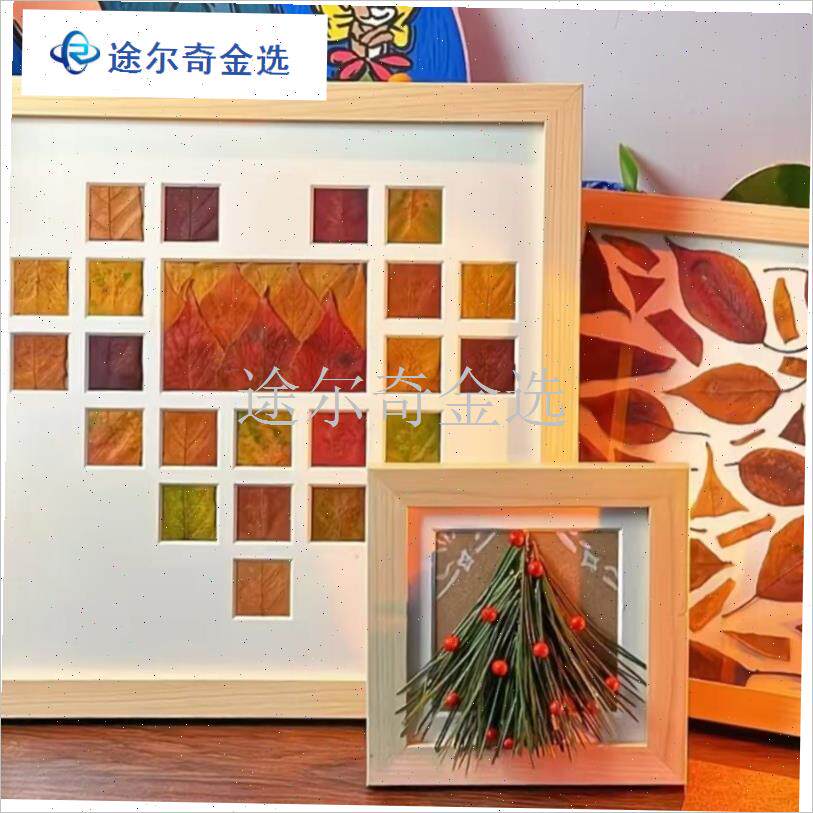 落叶相框 秋gh天收集手工diy树叶标本框九宫格捡秋枫叶子画框装