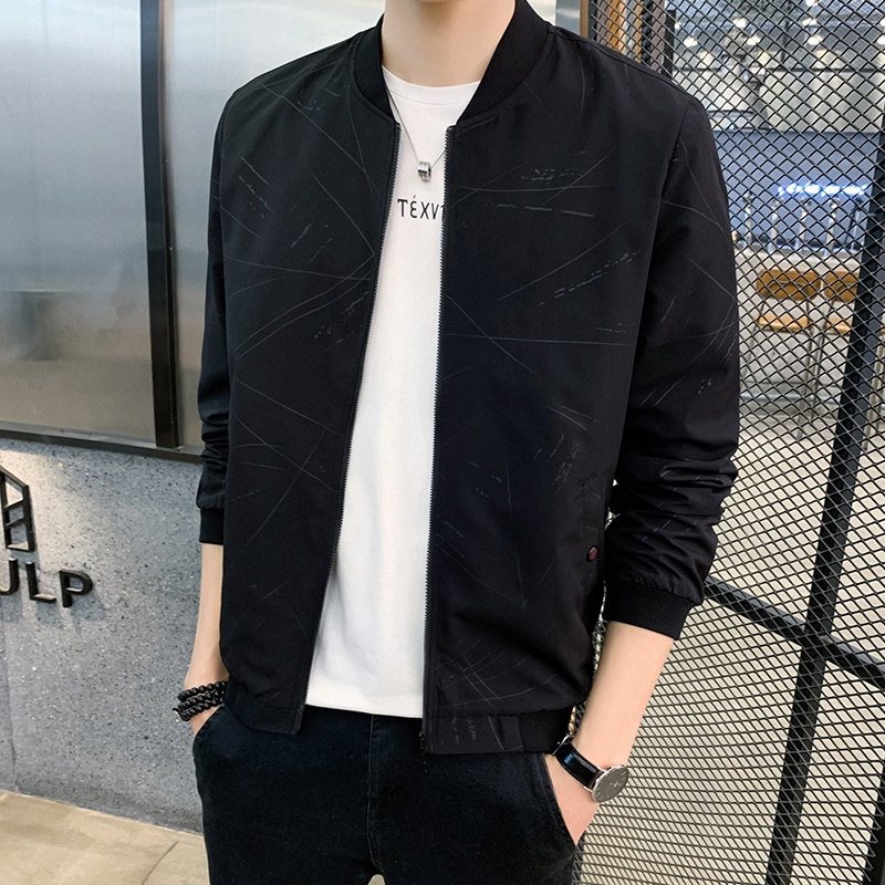 日系2021春秋新款棒球服休闲夹克外贸外套宽松跨境印花欧美飞行夹图片