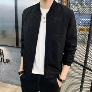 日系2021春秋新款棒球服休闲夹克外贸外套宽松跨境印花欧美飞行夹图片
