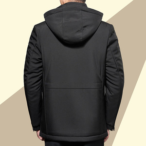 爸爸棉衣中年冬季外套男士羽绒棉服冬装中老年人加厚连帽棉袄男装图片