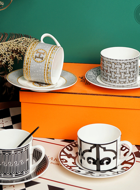 法式家居经典骨瓷下午茶咖啡杯碟套装轻奢茶具送礼礼盒