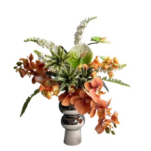 定制橘绿色花艺