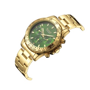 专柜正品瑞士BURRSAIL真钻绿金迪自动机械防水男表