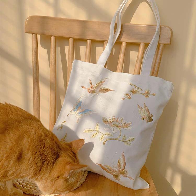 （微瑕款3）新中式刺绣帆布包斜挎手提袋国风2025新款大容量女