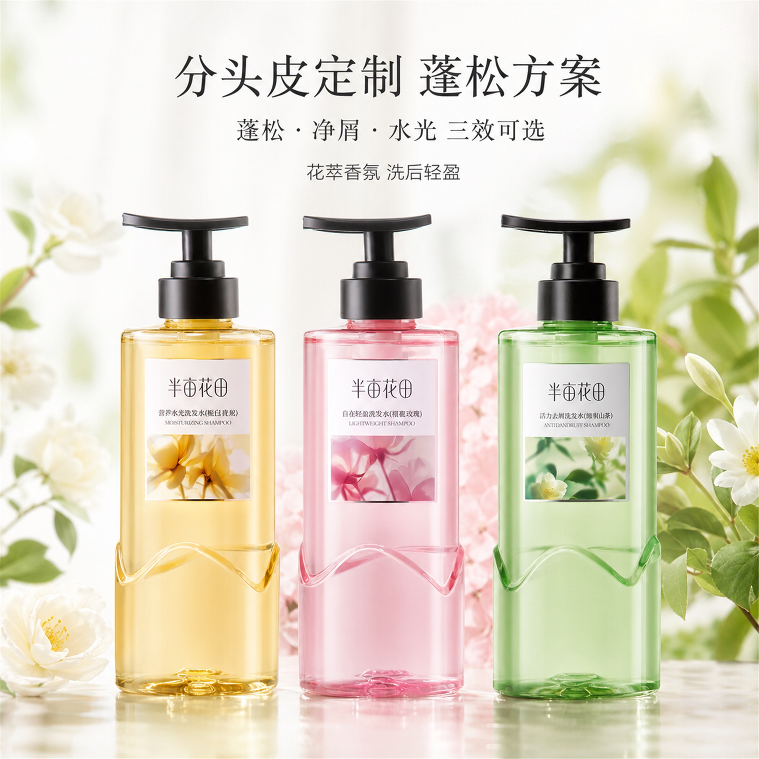 蓬松高颅顶!半亩花田洗发水正品