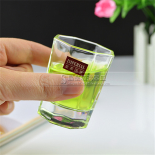 精品小号透明玻璃白酒杯八棱角杯一口杯烈酒烧酒杯吞云杯酒吧KTV