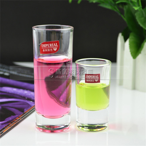 日式风透明玻璃shot居家烧酒杯