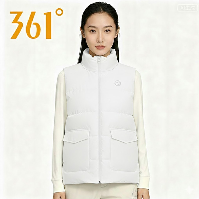 361°简约运动风立领羽绒马甲女2026冬季保暖背心外穿562449401图片