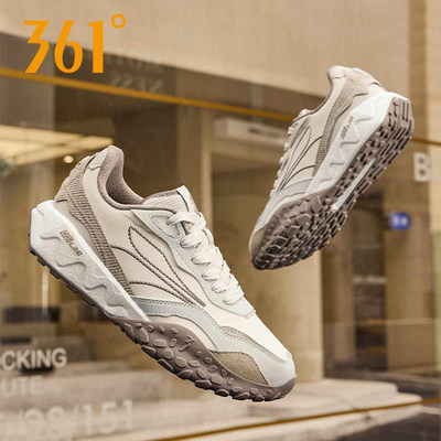 酥饼2.0 361女鞋运动鞋2025秋季革面防泼水颗粒大底女休闲鞋