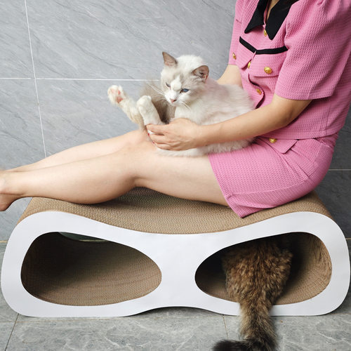 icle工厂现货猫抓高端BB加强芯可站人多猫肥猫瓦楞纸磨爪板眼镜白