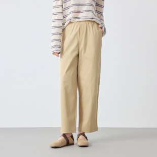 简约垂感显瘦休闲裤 2026春新款 女10196 松紧腰直筒女裤 墨麦客女装