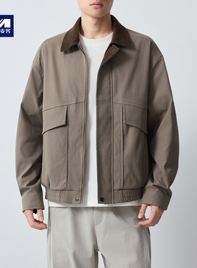 墨麦客男装高智通勤工装夹克男2026春季新款灯芯绒领外套男81576.