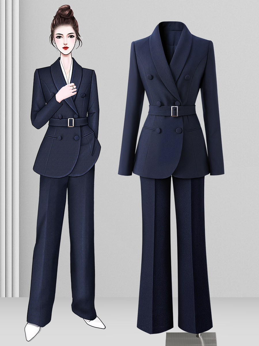 收腰西装套装女阔腿裤2025秋季新款正式场合高端通勤职业西服正装