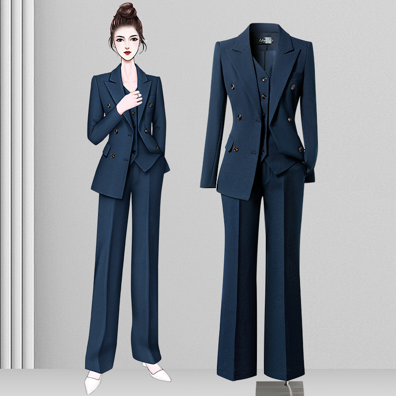 西装套装女高级感西服马甲三件套高端经理职业装气质管理层工作服