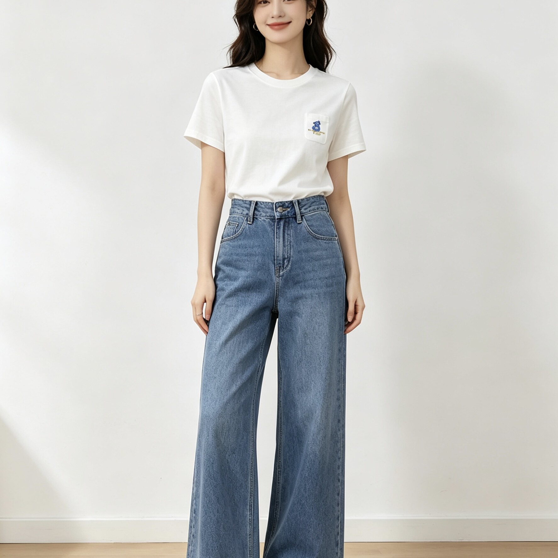 yin曼 白色纯棉短袖T恤女 T恤