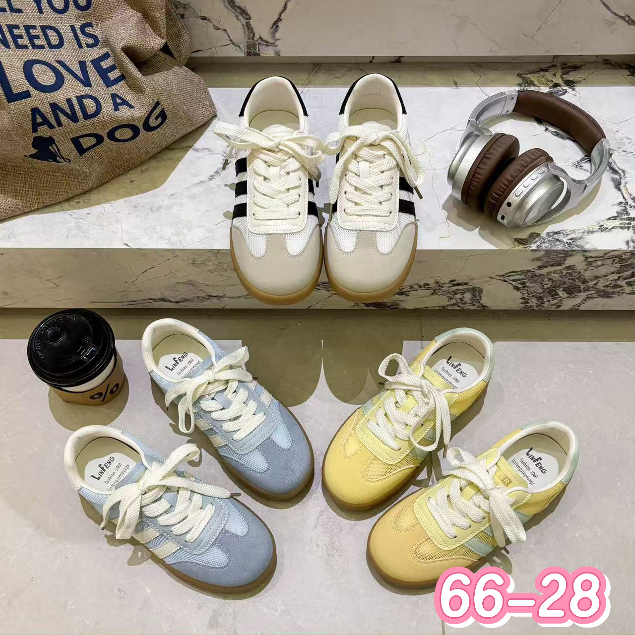 予说2026新款女鞋夏季鞋子透气单网鞋三条杠运动休闲鞋