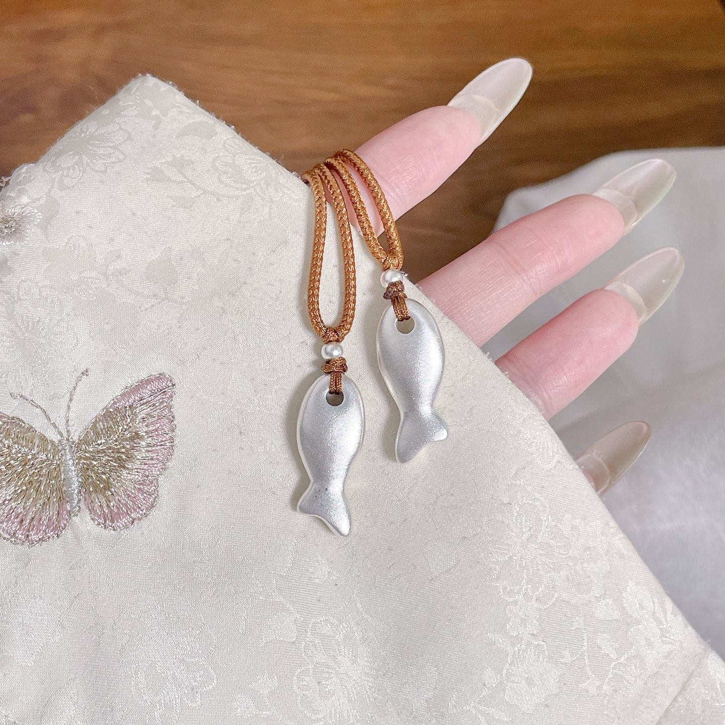 足银9999纯银小鱼项链女古法转运珠锦鲤吊坠新中式国风女友礼物