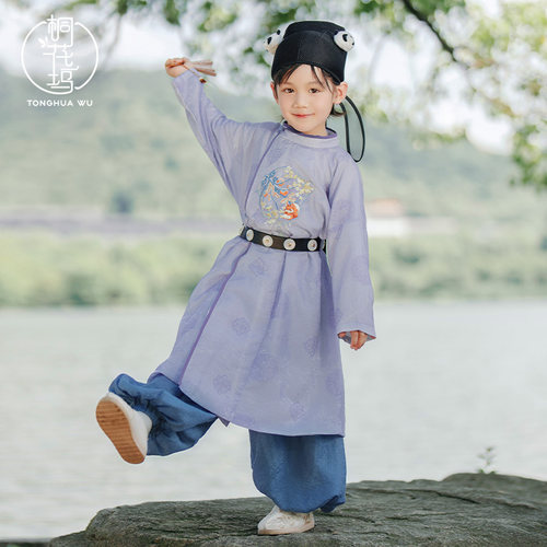 桐花坞男童春秋中国风圆领袍汉服
