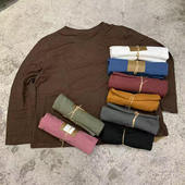 蝉昭 T恤上衣简约风 全棉素简宽松百搭纯棉竹节棉打底衫 特价 款