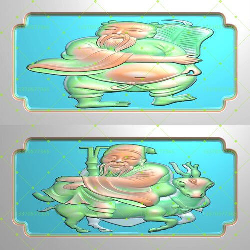 福寿仙翁汉钟离墓碑浮雕图
