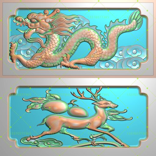 福禄成祥墓碑石栏板精雕浮雕图