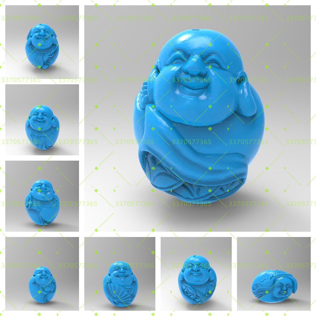精品新八宝弥勒全身八个stl三维立体圆雕3D打印模型精雕图