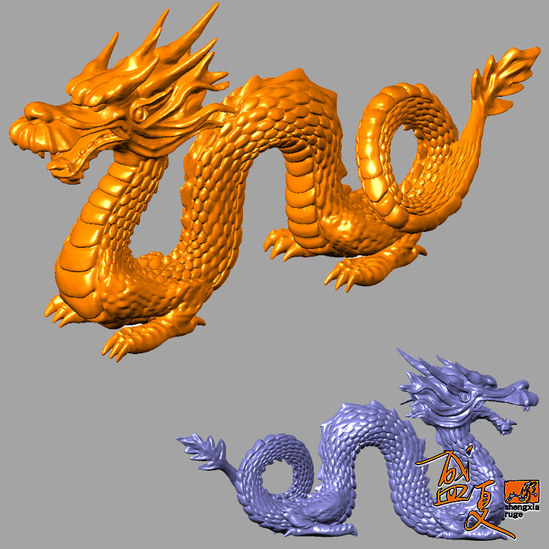 中国龙动物stl三维立体圆雕图木雕工艺品摆件3d打印模型