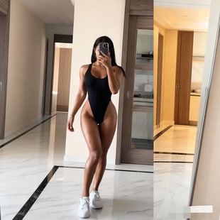 prettylittlething定位衣高开叉女装百搭连体衣女健身显瘦连体裤