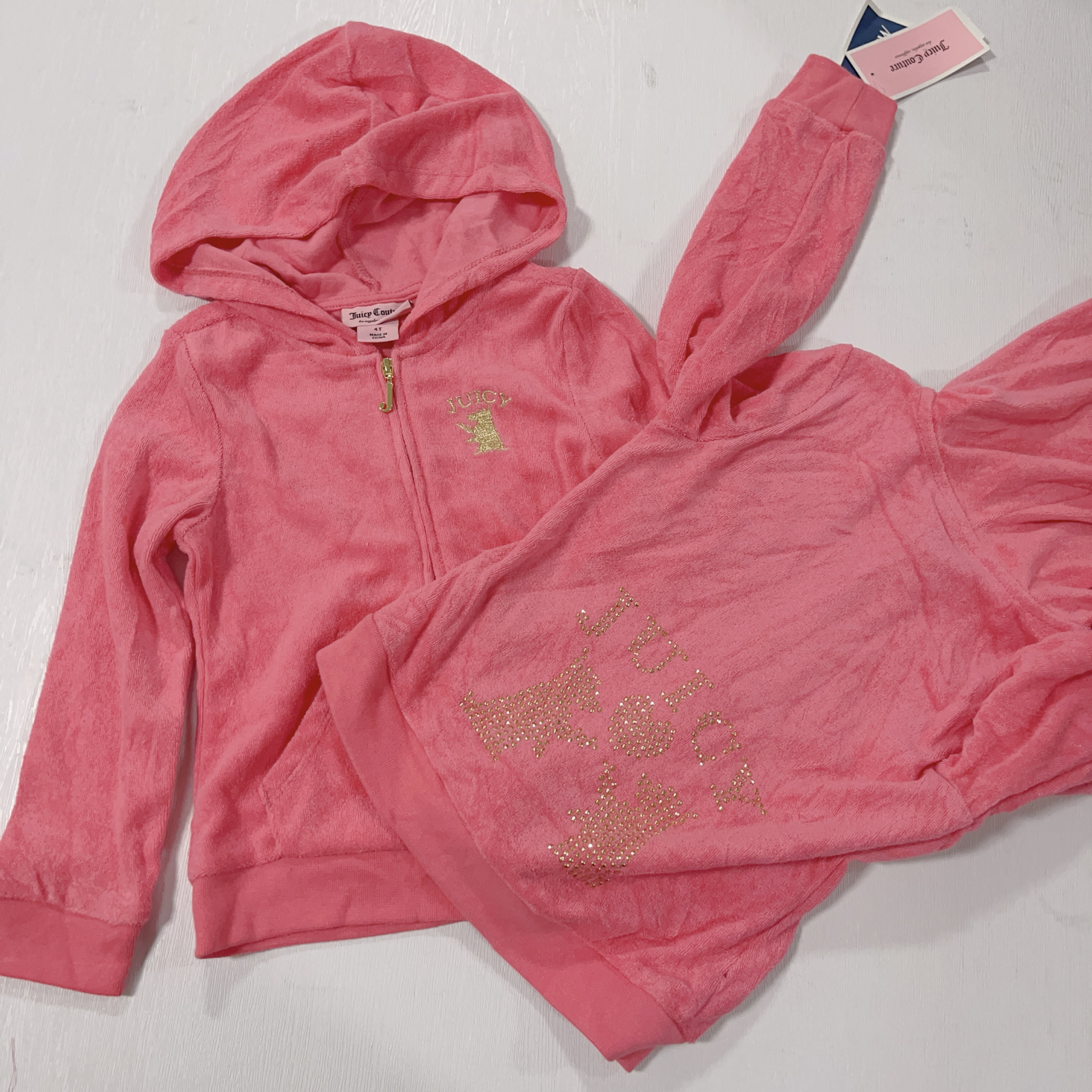 外贸原单出口女童中大童百搭春秋字母亮片休闲拉链外套卫衣