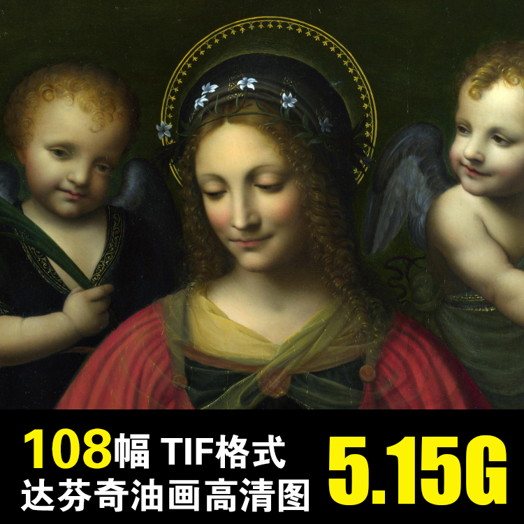 达芬奇油画高清电子图片国外古典人物绘画临摹喷绘装饰画艺术素材图片