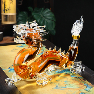 泡酒玻璃瓶十二生肖空心龙型玻璃泡酒瓶透明创意空瓶密封高端礼盒