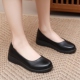 厨房工作鞋 女黑色软底舒适上班圆头平跟久站不累脚肯德基职业单鞋