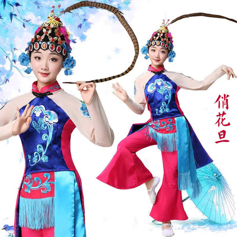 出租俏花旦舞蹈表演出服儿童心有翎兮京剧戏曲梨园小花旦戏服租赁图片