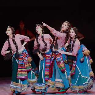 出租藏族种春舞蹈演出服装租赁56个少数民族开场舞练功服剧目舞蹈