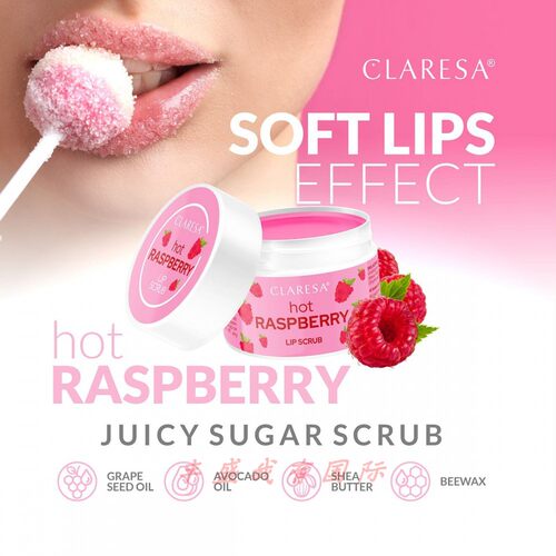 CLARESA - 热覆盆子唇部磨砂膏 去除角质和干燥死皮深层滋养- 15g
