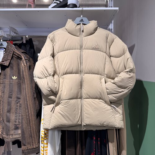 Adidas阿迪达斯26冬新款男鸭绒拒水保暖立领厚面包服羽绒服KW4695