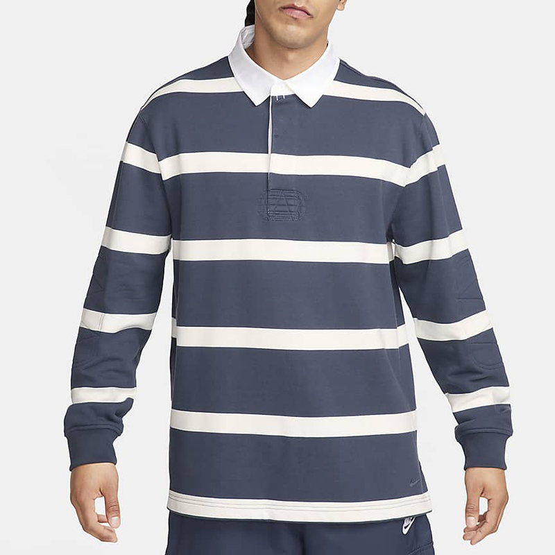 正品Nike/耐克男子春季新款休闲条纹长袖翻领运动POLO衫 FN3123